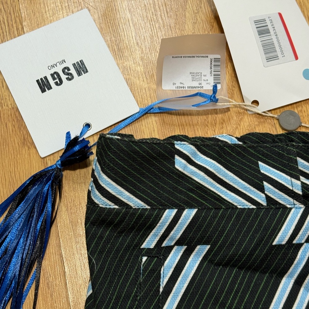MSGM Black and Blue Zigzag Skirt - Picture 5 of 13